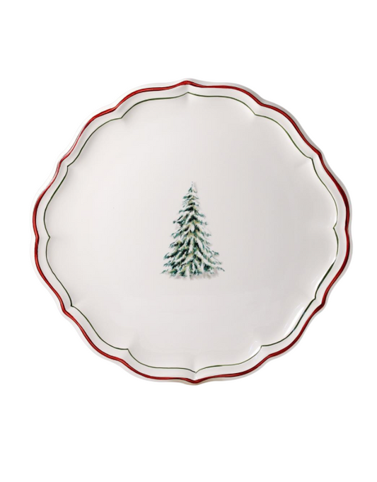 Gien Filet Noel Round Cake Platter