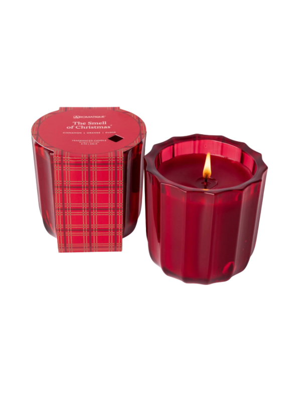 Aromatique The Smell of Christmas - Plaid Ribbed Glass Candle