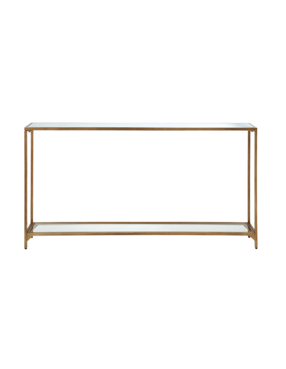 Gold and Glass Console Table