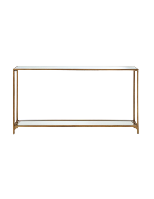 Gold and Glass Console Table