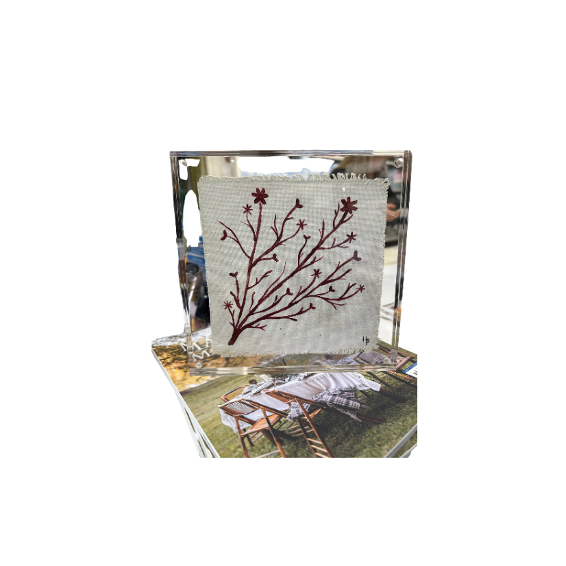 Hannah Breal Art- Raw Edge Canvas Botanical Framed Art by Hannah Breal