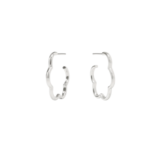 Julie Vos Silver Gardenia Hoop