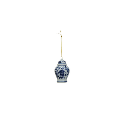 Stoneware Blue and White Ginger Jar Ornament