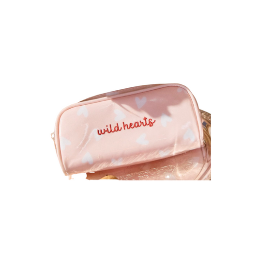 Weezie Tossed Pink Hearts Toiletry Bag