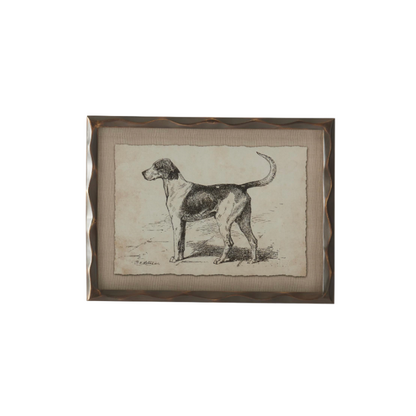 Brown Wood Framed Dog Prints