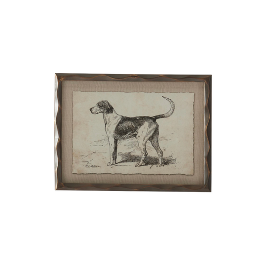 Brown Wood Framed Dog Prints