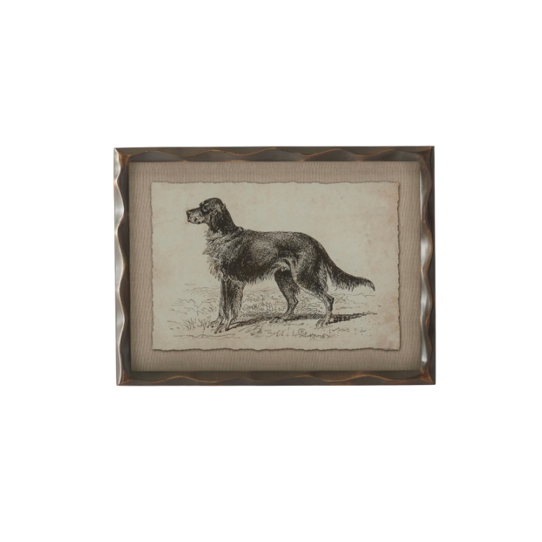 Brown Wood Framed Dog Prints