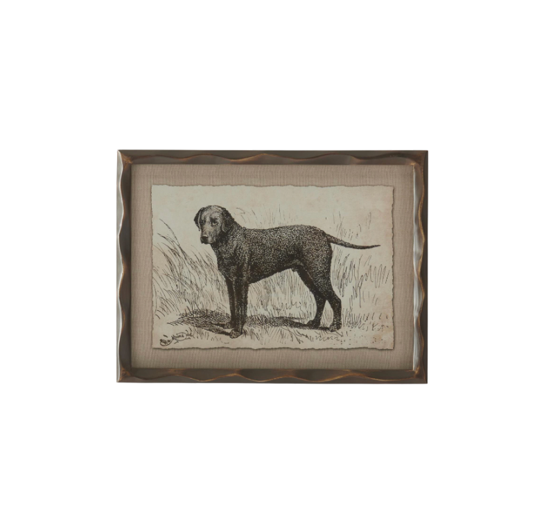 Brown Wood Framed Dog Prints