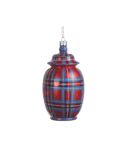5" Dressed In Plaid Chinoiserie Ornament