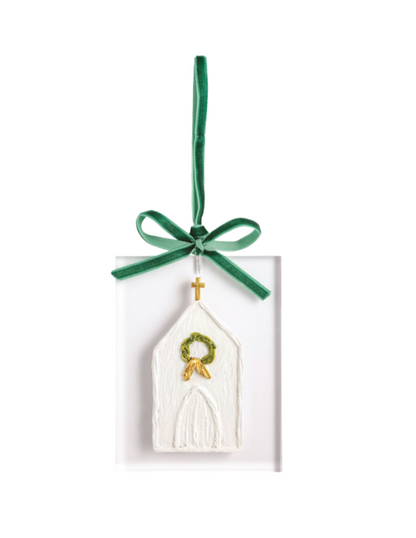 White Christmas Painted Acrylic Ornaments