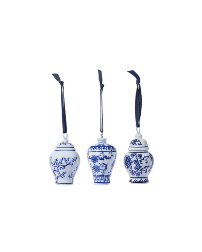 Blue and White Temple Jar Ornament