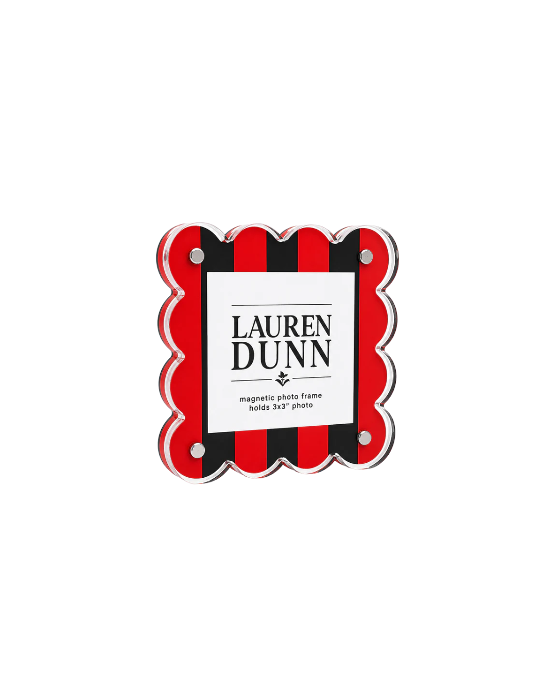 Red and Black Stripe Gameday Acrylic Scalloped Frame