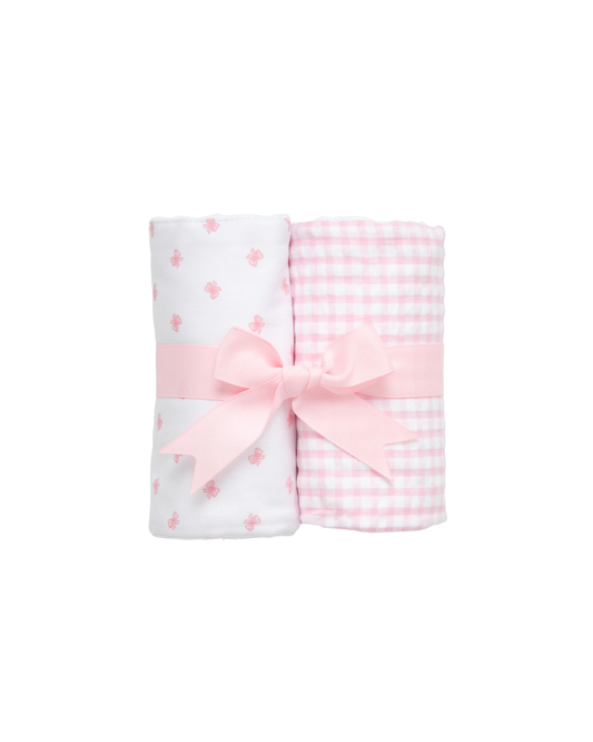 3Marthas-Bow Set of Two Burps, Pink