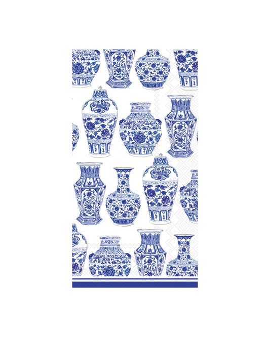 Blue and White Urn Guest Towels