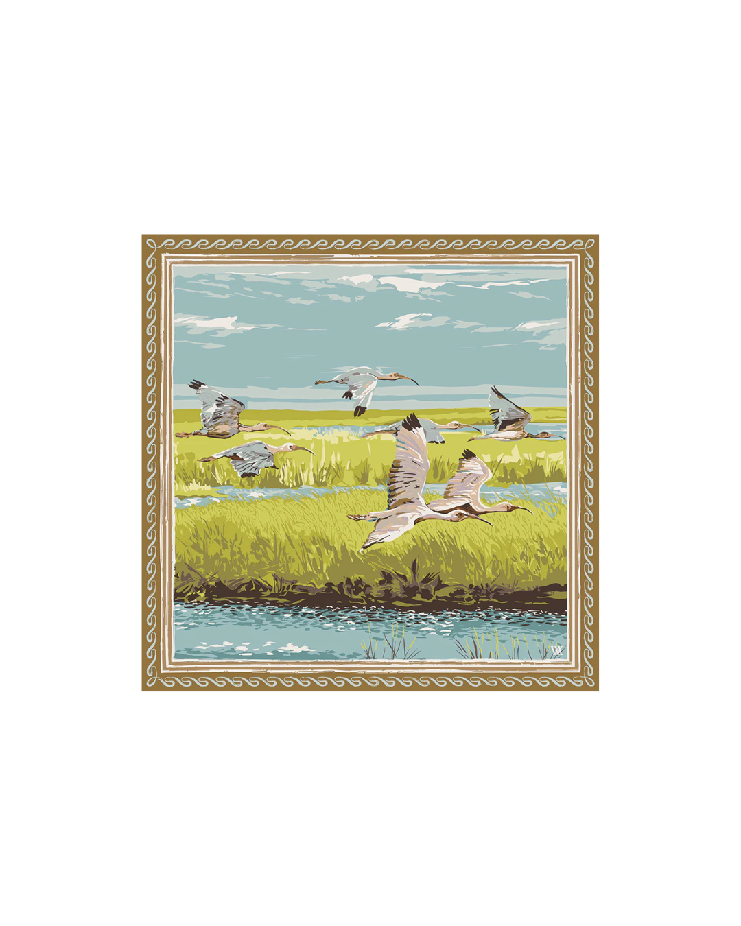 Austin Williams Chartreuse Marsh Flyer Silk Scarf