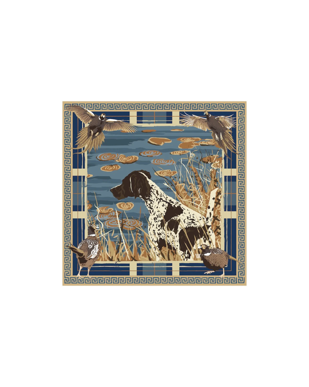 Austin Williams Indigo Pheasant Watch Silk Scarf