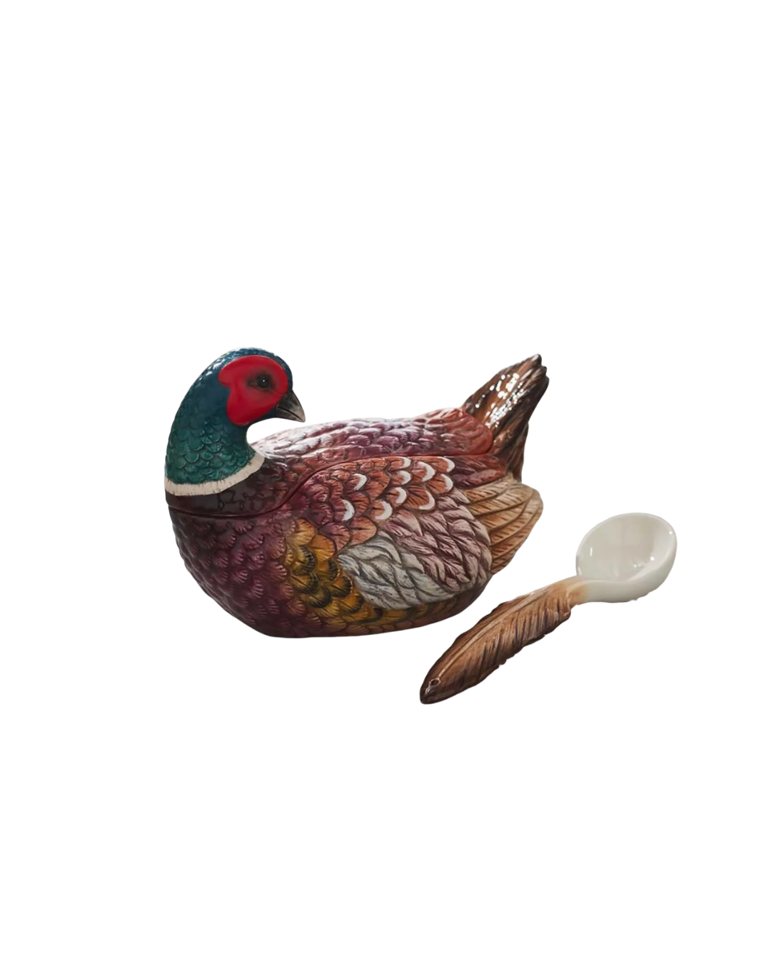 Spode Woodland Pheasant Gravy Boat and Ladle