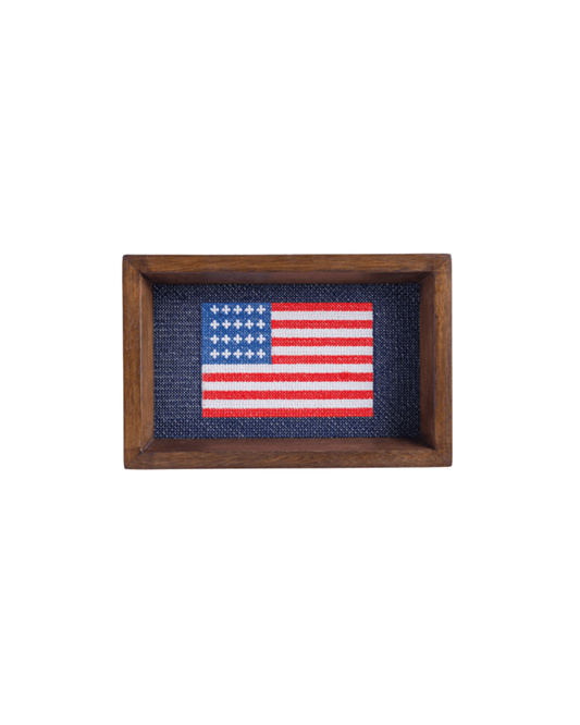 Needlepoint Flag Tray