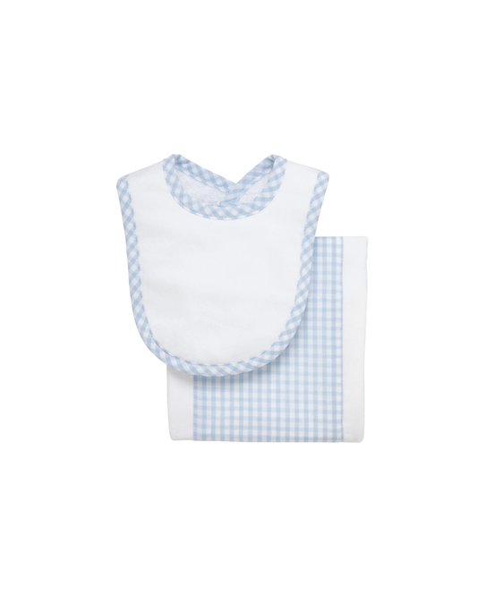 3Marthas-Big Check Drooler Bib & Burb Set