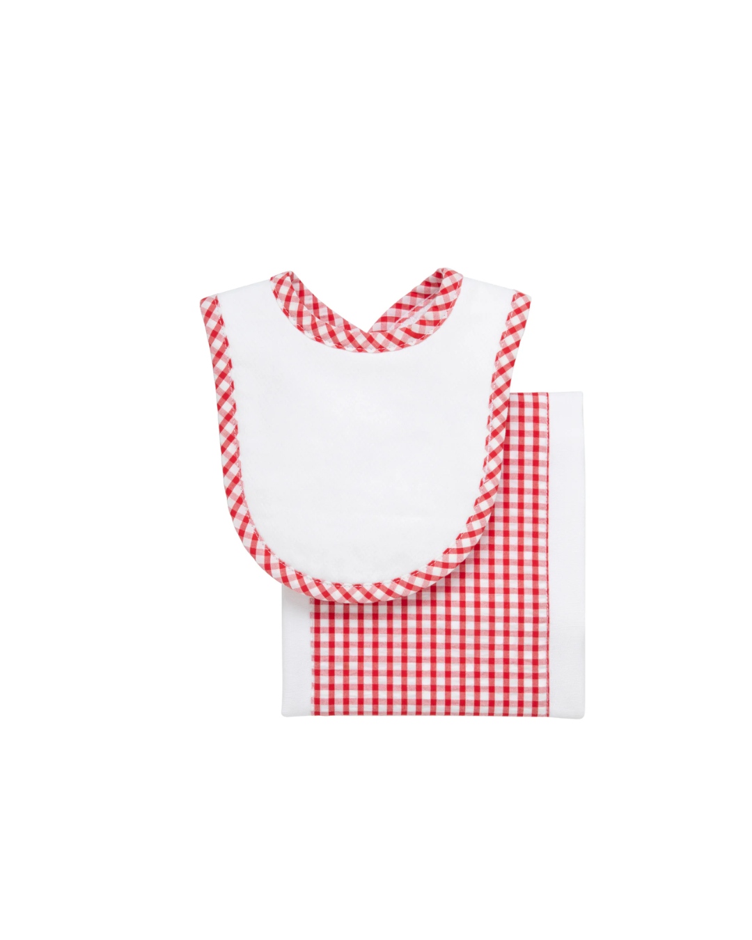 3Marthas-Big Check Drooler Bib & Burb Set