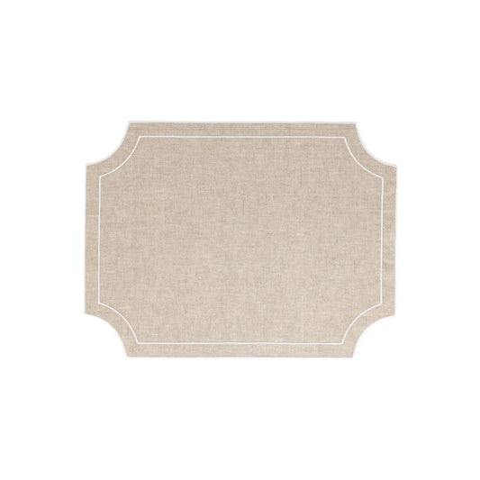 Tessuti Natural Rectangular Placemats With White Stitching