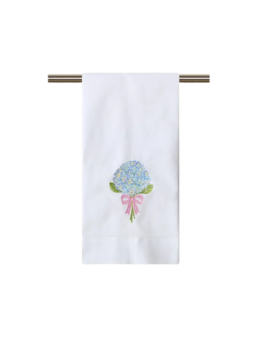 Hydrangea Embroidered Guest Tea Towel