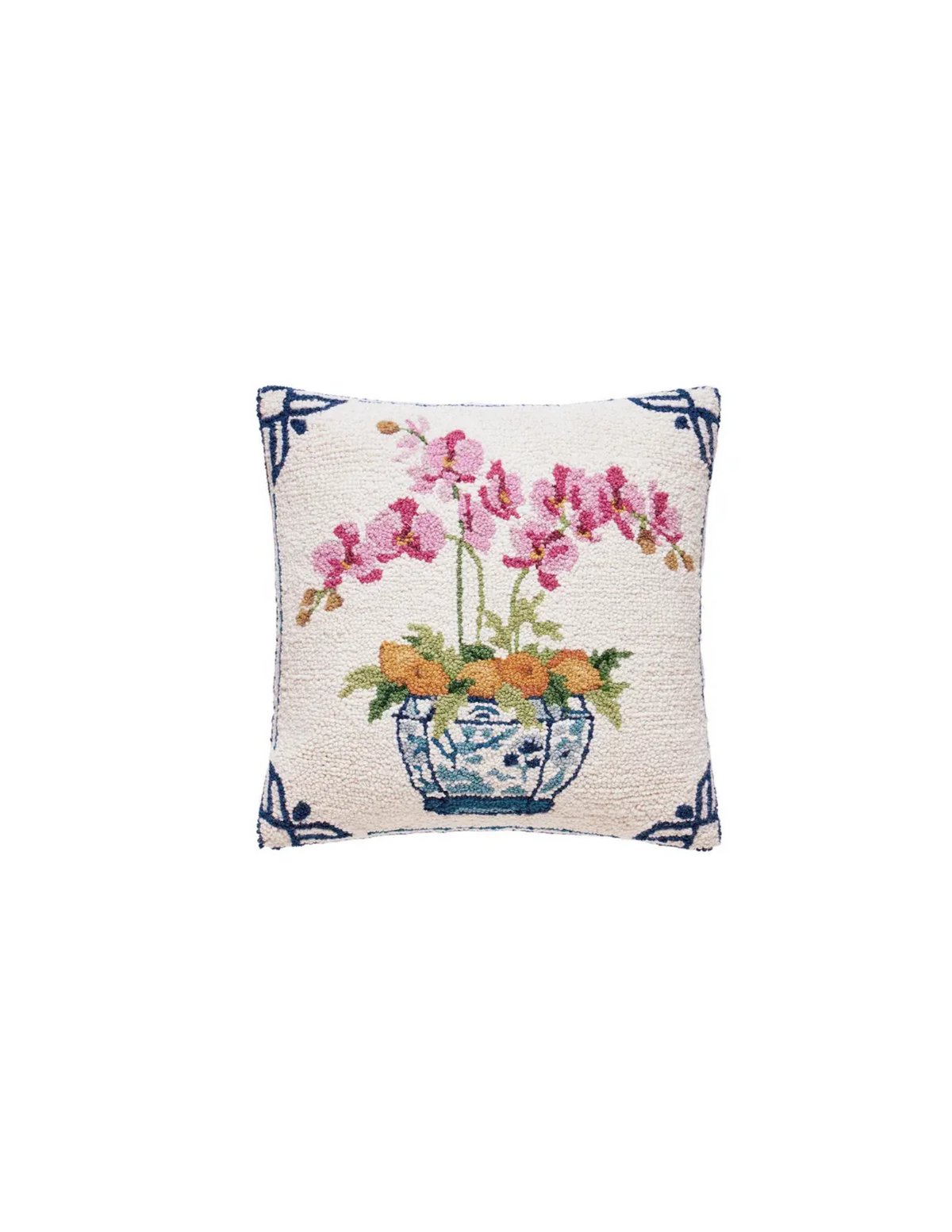 Oranges And Orchids Hook Pillow
