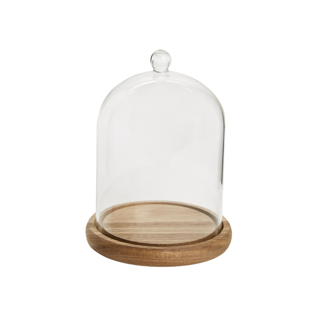 Cloche with Ball Handle and Wood Base