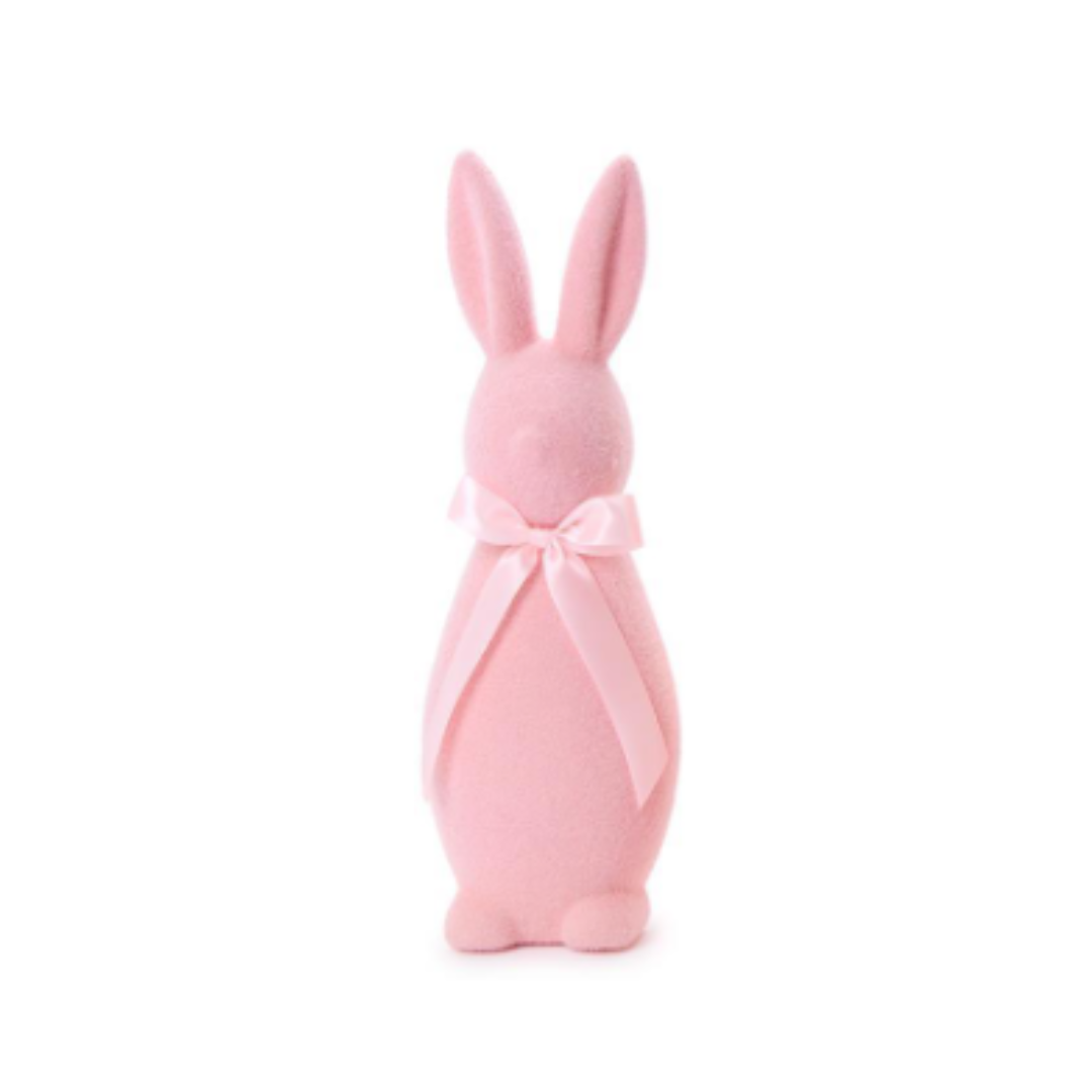 Bunny Bunch Flocked Easter Bunnies with Bow - Six Colors