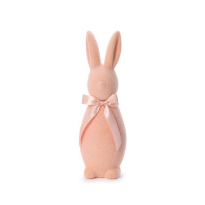 Bunny Bunch Flocked Easter Bunnies with Bow - Six Colors