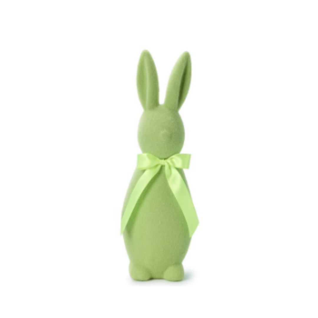Bunny Bunch Flocked Easter Bunnies with Bow - Six Colors