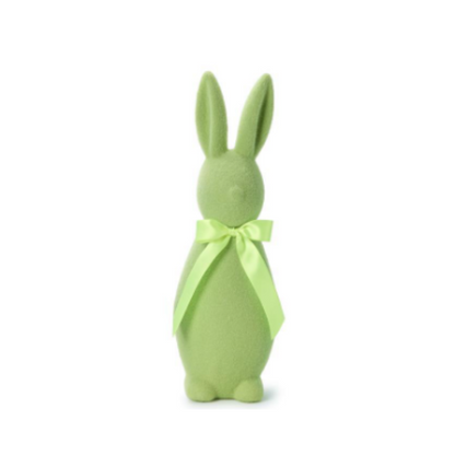 Bunny Bunch Flocked Easter Bunnies with Bow - Six Colors