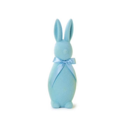 Bunny Bunch Flocked Easter Bunnies with Bow - Six Colors