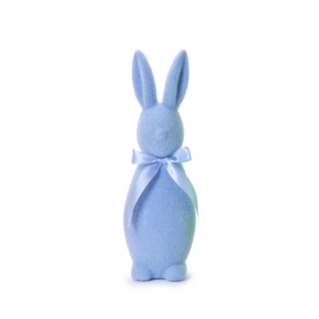 Bunny Bunch Flocked Easter Bunnies with Bow - Six Colors