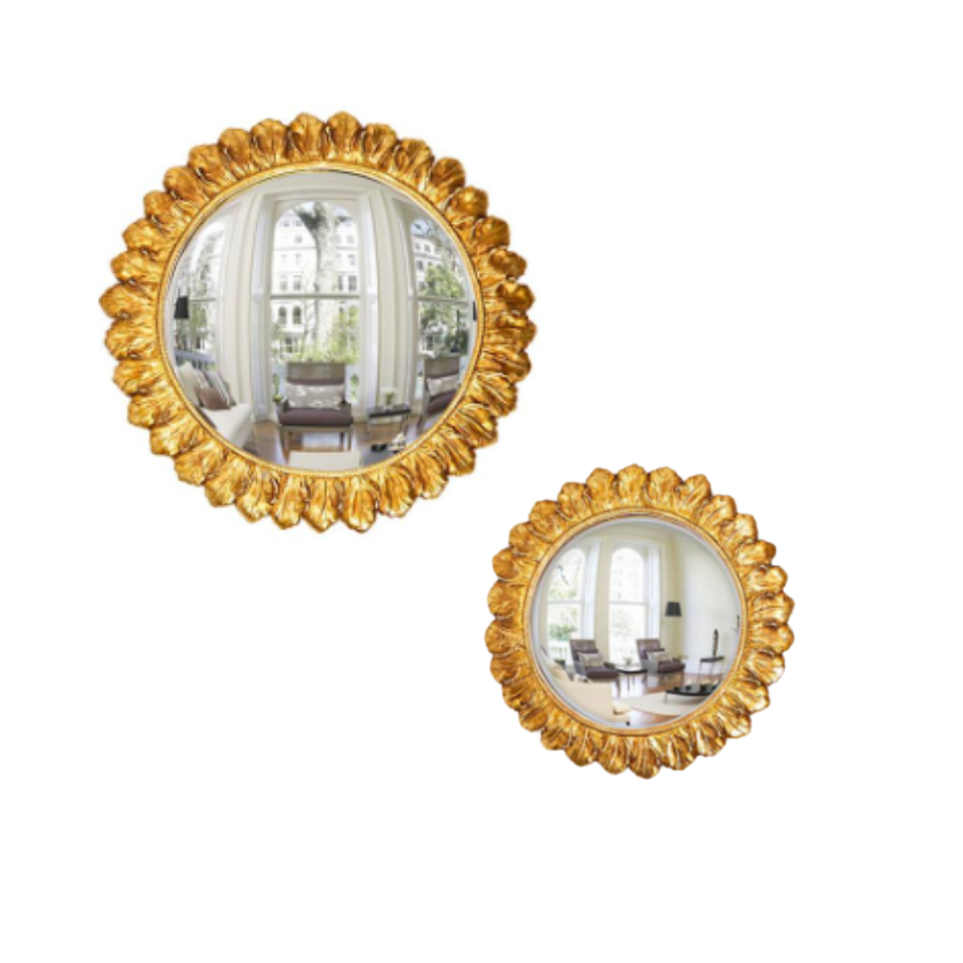 Gold Leaf Convex Wall Mirror