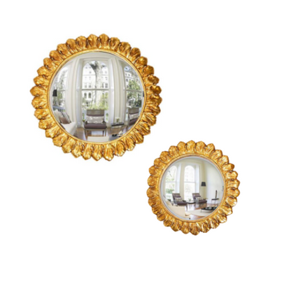 Gold Leaf Convex Wall Mirror