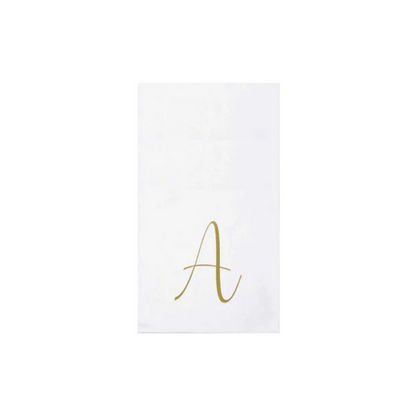 Vietri Papersoft Gold Monogram Guest Towels