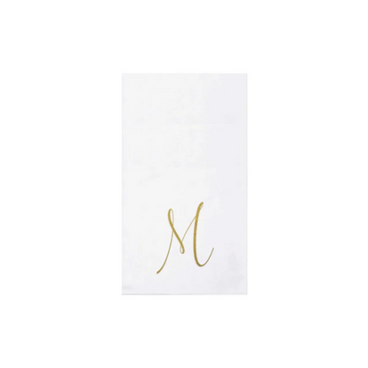 Vietri Papersoft Gold Monogram Guest Towels