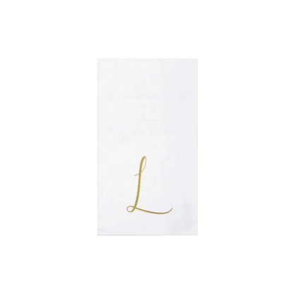 Vietri Papersoft Gold Monogram Guest Towels