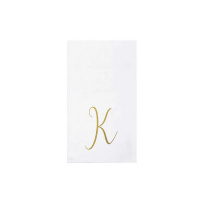 Vietri Papersoft Gold Monogram Guest Towels