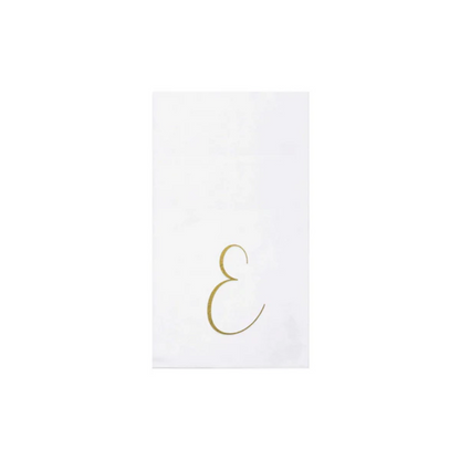 Vietri Papersoft Gold Monogram Guest Towels
