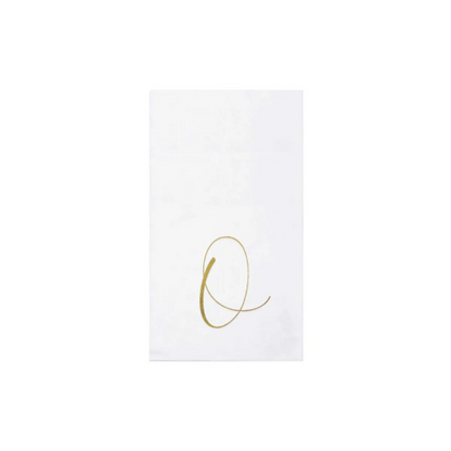 Vietri Papersoft Gold Monogram Guest Towels