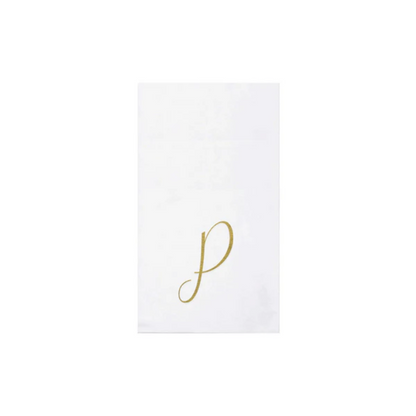 Vietri Papersoft Gold Monogram Guest Towels