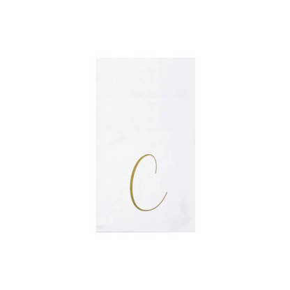 Vietri Papersoft Gold Monogram Guest Towels