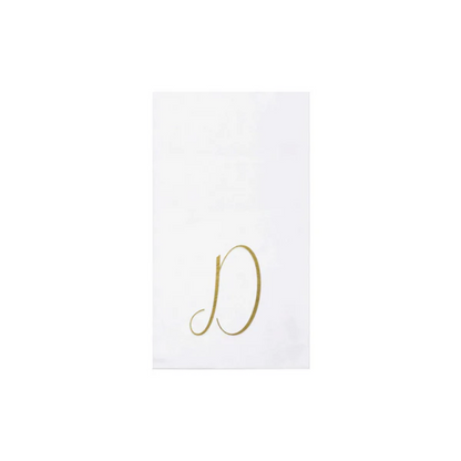 Vietri Papersoft Gold Monogram Guest Towels