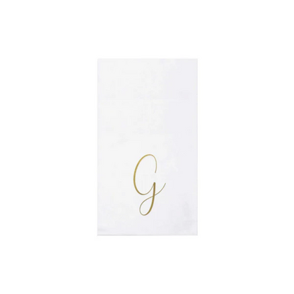 Vietri Papersoft Gold Monogram Guest Towels