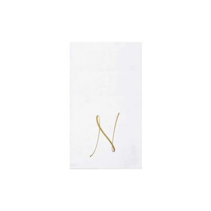 Vietri Papersoft Gold Monogram Guest Towels