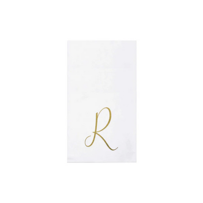 Vietri Papersoft Gold Monogram Guest Towels