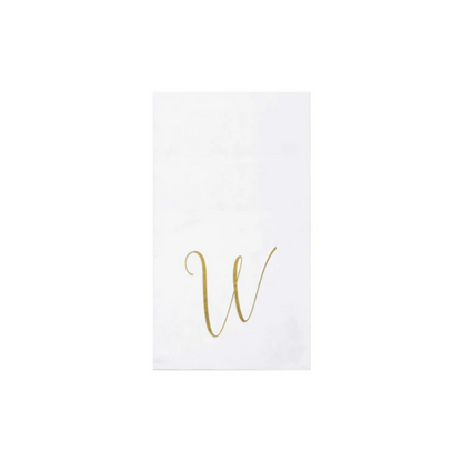 Vietri Papersoft Gold Monogram Guest Towels