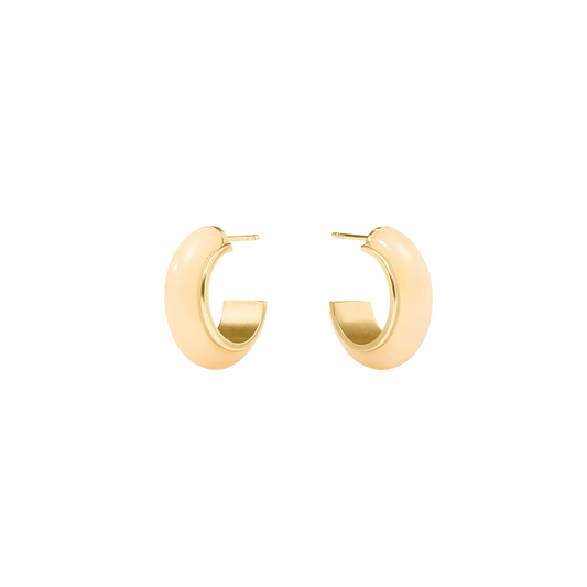 Julie Vos Carnaby Hoop- Gold and Acrylic- Ivory